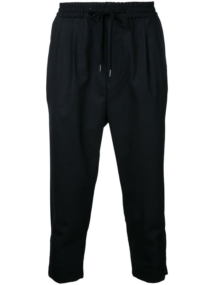 Monkey Time - Zipped Hem Cropped Trousers - Men - Polyester/wool - S, Black, Polyester/wool