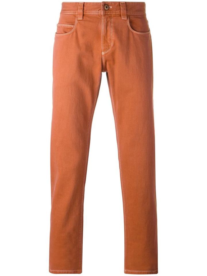 Loro Piana Slim-fit Trousers, Men's, Size: 34, Yellow/orange, Cotton/spandex/elastane