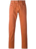 Loro Piana Slim-fit Trousers, Men's, Size: 34, Yellow/orange, Cotton/spandex/elastane