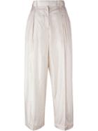 The Row Cropped Trousers, Women's, Size: 6, Nude/neutrals, Silk