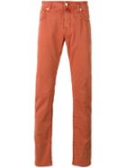 Jacob Cohen Straight Cut Chinos, Men's, Size: 42, Yellow/orange, Cotton/spandex/elastane