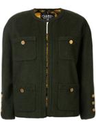 Chanel Pre-owned Cc Long Sleeve Buttonless Jacket - Green