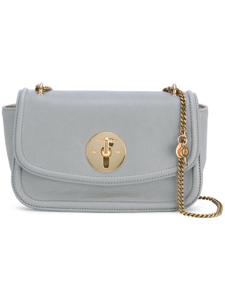 See By Chloé - Lois Cross-body Bag - Women - Cotton/sheep Skin/shearling - One Size, Grey, Cotton/sheep Skin/shearling