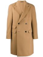 Z Zegna Fitted Double-breasted Coat - Brown