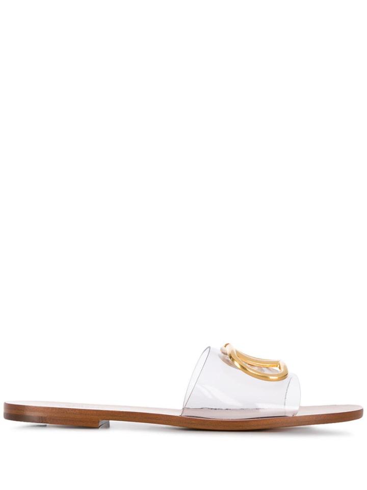 Valentino Valentino Garavani Logo Detail Sandals - Brown