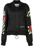 Off-white Auction House Oversize Bomber Jacket, Size: Large, Black, Polyester/polyamide/spandex/elastane/acrylonitrile Butadiene Styrene (abs)