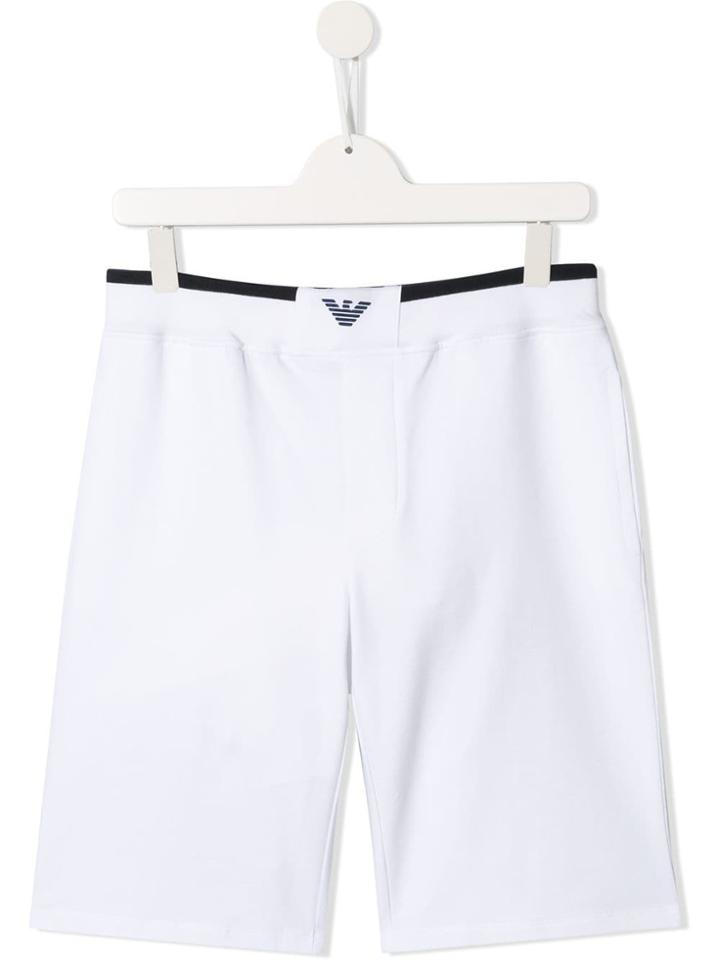 Emporio Armani Kids Teen Track Shorts - White