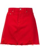 Nobody Denim A-line Ripped Skirt - Red