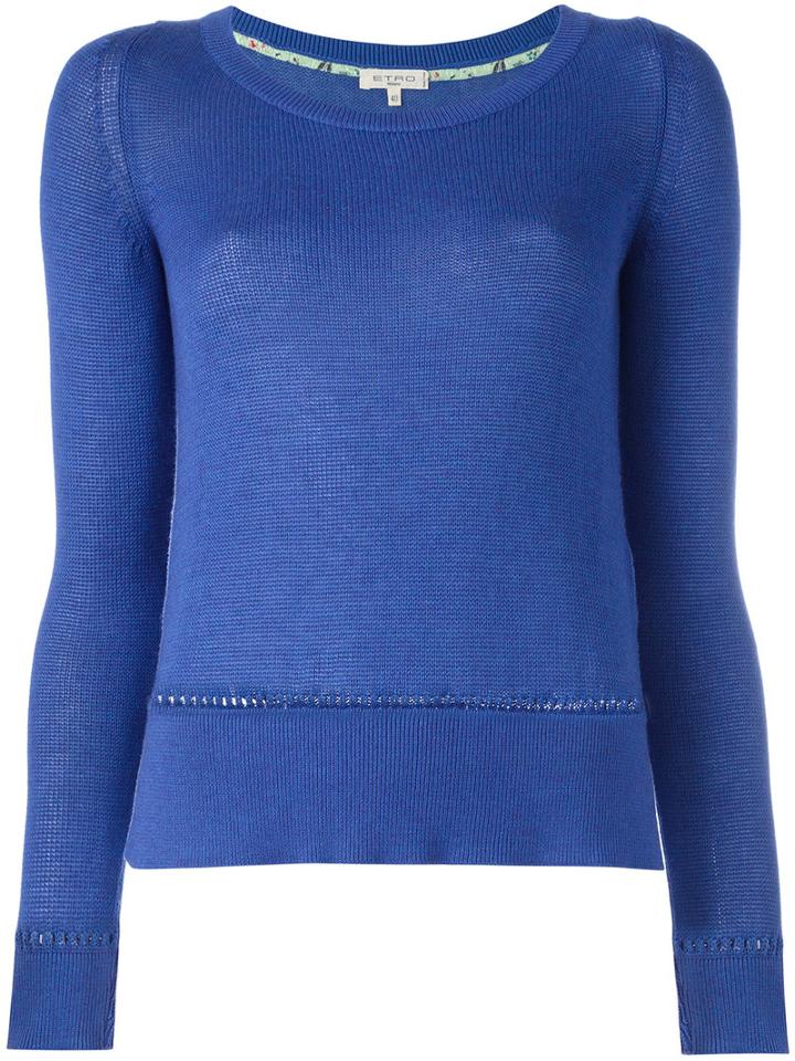 Etro Boat Neck Jumper, Women's, Size: 44, Pink/purple, Cotton/cashmere