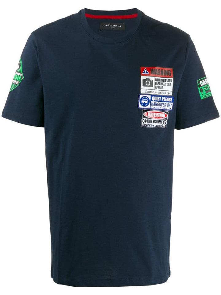 Frankie Morello Patch Detail T-shirt - Blue