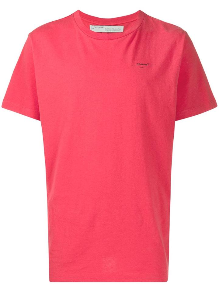 Off-white Contrast Logo Stencil T-shirt - Red