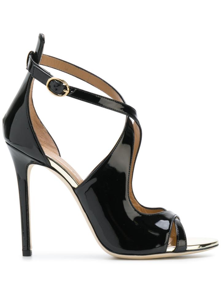 Marc Ellis Crossover Strap Stiletto Sandals - Black