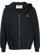 Buscemi Appliqué Logo Plaque Hoodie - Blue
