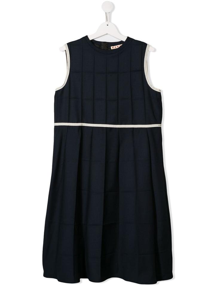 Marni Kids Teen Sleeveless Pleated Dress - Blue