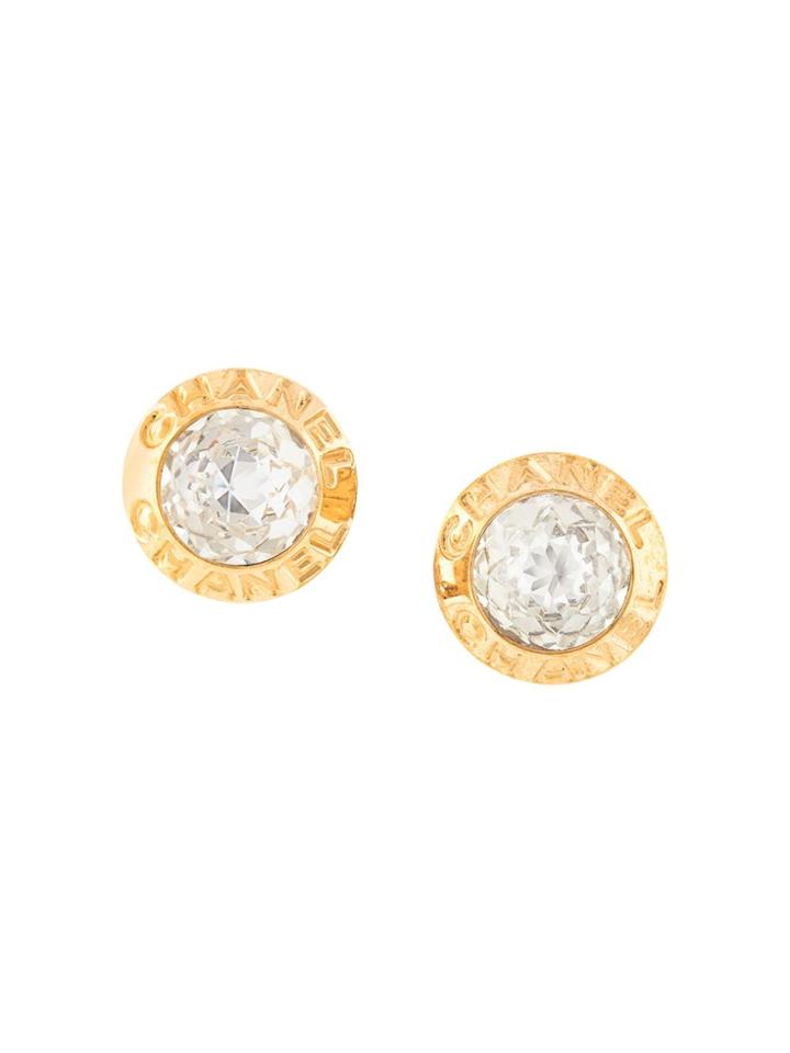 Chanel Pre-owned 1997 Aw Logo Round Earrings - Gold