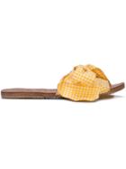 Brother Vellies Bow Front Slides - Yellow