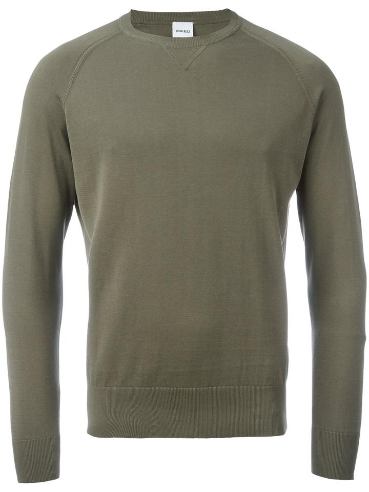 Aspesi Raglan Sweatshirt, Men's, Size: 52, Green, Cotton