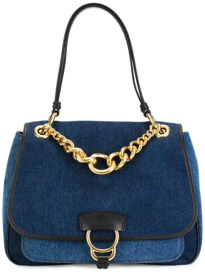 Miu Miu Chain Detail Tote - Blue