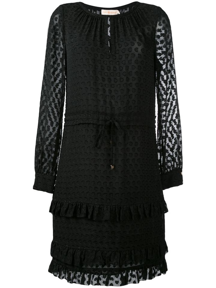 Tory Burch Textured Sheer Dress - Black