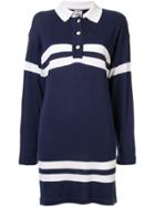 Chanel Pre-owned Striped Details Polo Dress - Blue