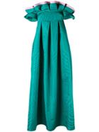 Talbot Runhof Bi-colour Flared Dress - Green