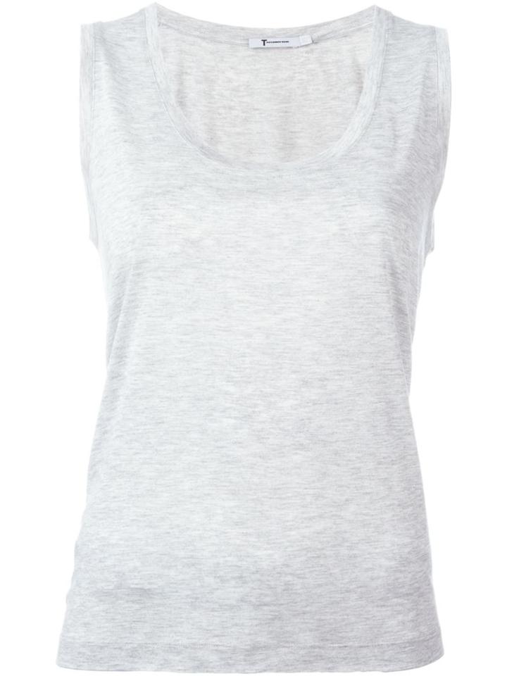 Alexander Wang Scoop Neck Tank Top, Women's, Size: Large, Grey, Viscose