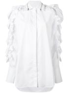 Preen By Thornton Bregazzi Ruffled Oversized Shirt - White