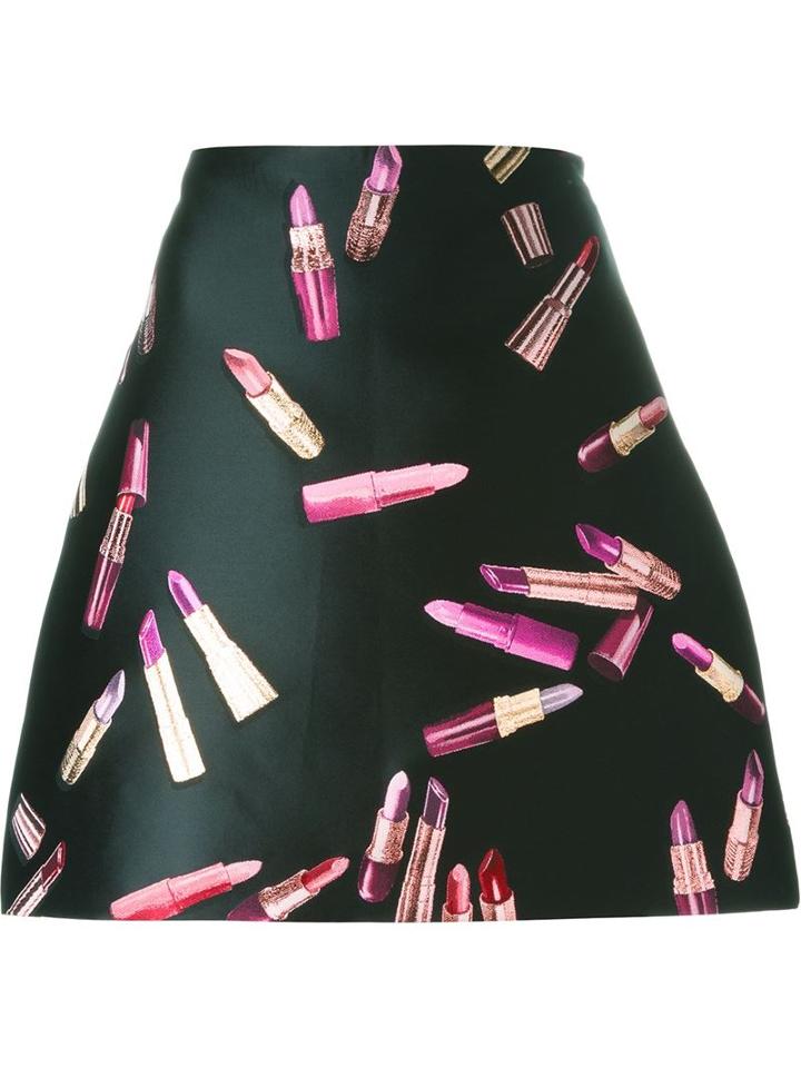 Giamba Lipstick Print A-line Skirt