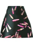 Giamba Lipstick Print A-line Skirt