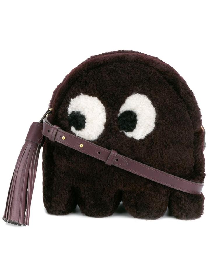 Anya Hindmarch 'eyes' Shearling Crossbody Bag, Women's, Pink/purple