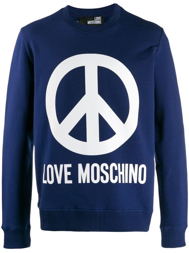 Love Moschino Logo Print Jumper - Blue