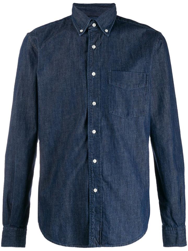 Aspesi Long Sleeved Denim Shirt - Blue