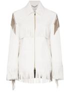 Stella Mccartney Faux Leather Fringed Jacket - White