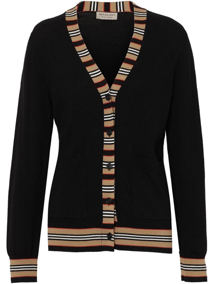Burberry Icon Stripe Cardigan - Black