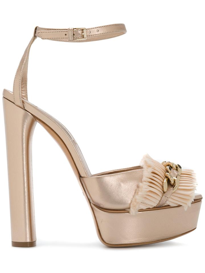 Casadei Chunky Chain Sandals - Metallic
