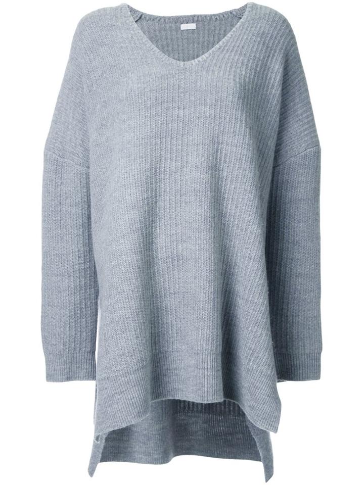 Rito V Neck Oversized Jumper, Women's, Size: 38, Grey, Wool