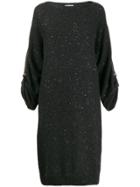 Brunello Cucinelli Sequinned Knit Dress - Grey