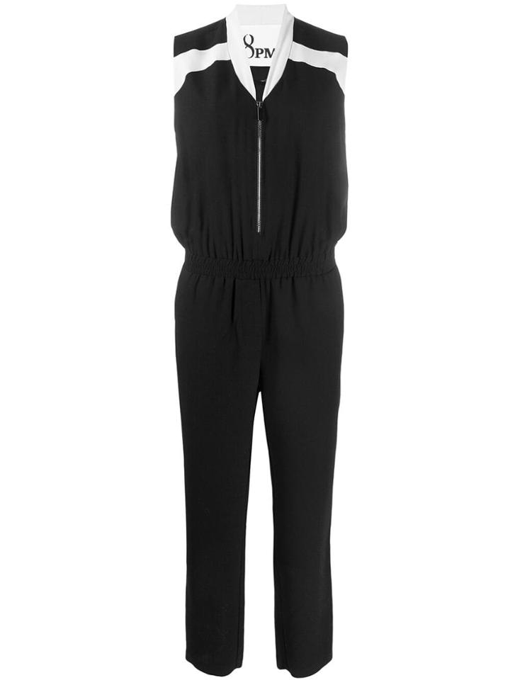 8pm Stripe Detail Jumpsuit - Black