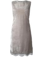 Alberta Ferretti Lace Detailing Dress, Women's, Size: 40, Grey, Rayon/silk/cotton/other Fibers