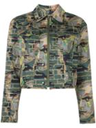 Jean Paul Gaultier Vintage Camouflage Jacket, Women's, Size: 40, Green