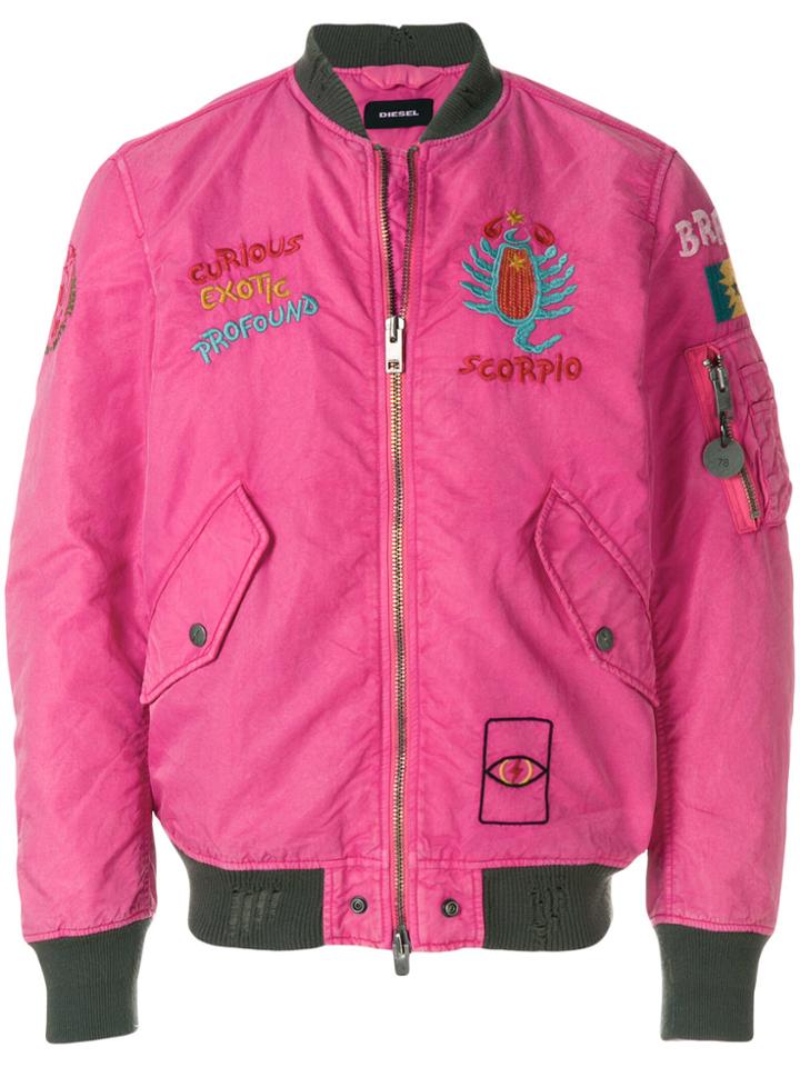 Diesel Scorpio Bomber Jacket - Pink & Purple