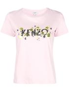 Kenzo Floral Logo T-shirt - Pink