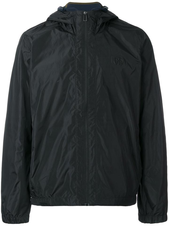 Paul Smith London Logo Patch Hooded Jacket, Men's, Size: Small, Blue, Nylon/polyester