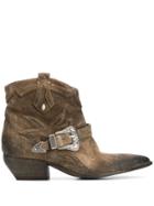 Strategia Ankle Cowgirl Boots - Brown