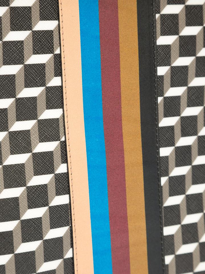 Pierre Hardy - Geometric Print Clutch - Women - Calf Leather - One Size, Black, Calf Leather