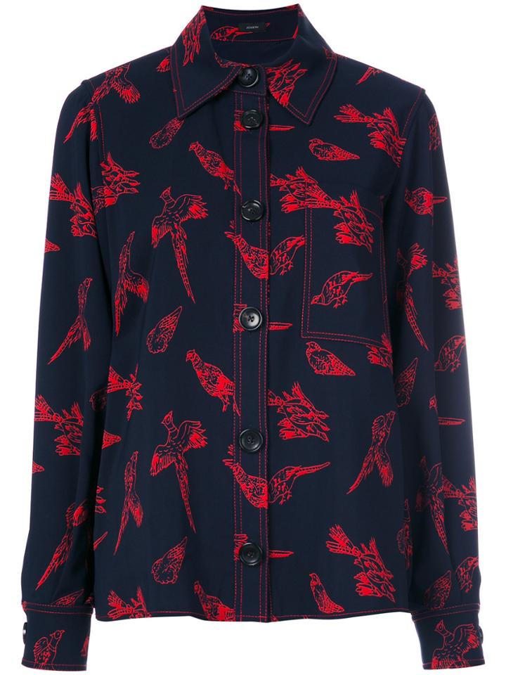 Joseph Bird Printed Collared Shirt - Blue