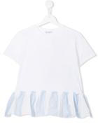 Dondup Kids Striped Peplum Hem T-shirt - White