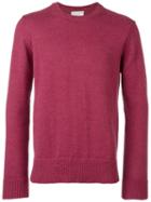 Officine Generale Crew Neck Jumper, Men's, Size: Medium, Pink/purple, Alpaca