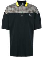Raf Simons X Fred Perry Colourblock Plaid Polo Shirt - Black