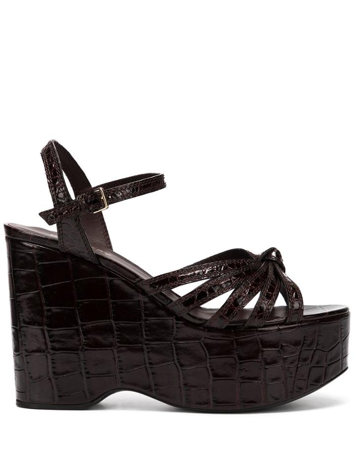 Burberry Knot Detail Platform Sandals - Purple